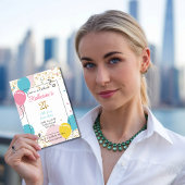 Elegante ballonnen 21e verjaardag uitnodiging