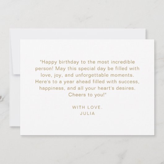 Elegante ballonnen Modern Script Gelukkige Verjaar Kaart (Achterkant)