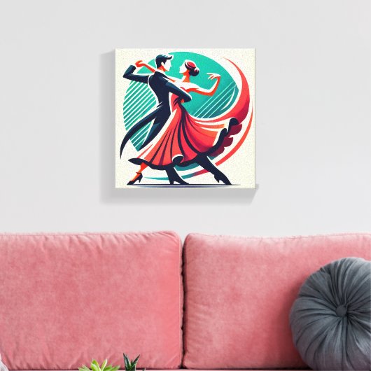 Elegante Ballroom Dance – gestileerd Art Poster Canvas Afdruk (Insitu (Woonkamer))