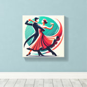 Elegante Ballroom Dance – gestileerd Art Poster Canvas Afdruk (Insitu (Houten vloer))