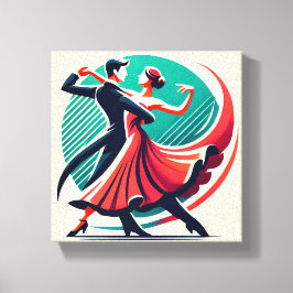 Elegante Ballroom Dance – gestileerd Art Poster Canvas Afdruk