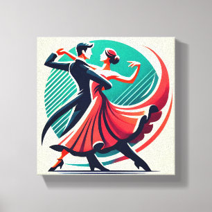 Elegante Ballroom Dance – gestileerd Art Poster Canvas Afdruk
