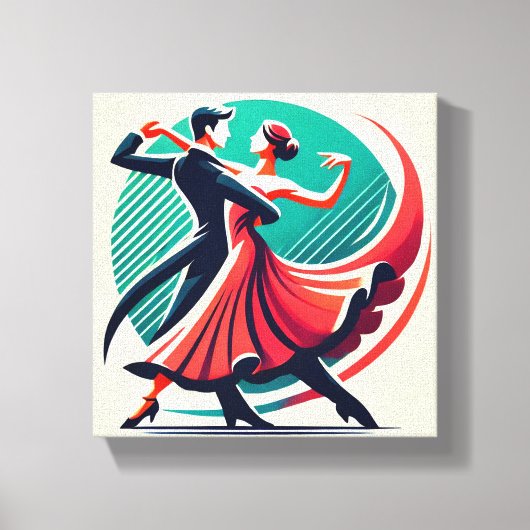 Elegante Ballroom Dance – gestileerd Art Poster Canvas Afdruk (Voorkant)