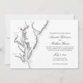 Elegante Baltimore Maryland Kaart Uitnodiging voor (Voorkant)