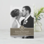 Elegante bandjubileum foto uitnodiging (Staand voorkant)