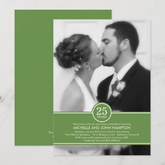 Elegante bandjubileum foto uitnodiging (Voorkant / Achterkant)