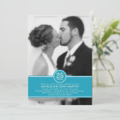 Elegante bandjubileum foto uitnodiging (Staand voorkant)