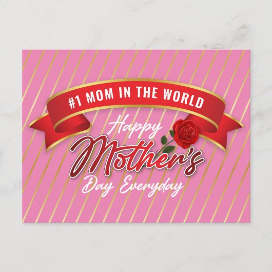 Elegante banner Happy Mother's Day Briefkaart (Voorkant)