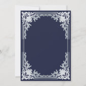 Elegante bar Mitzvah Navy Blue Silver Grey Kaart (Achterkant)