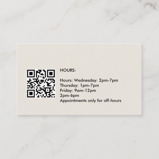 Elegante Barber Buzzer en Schaar QR Visitekaartje (Achterkant)