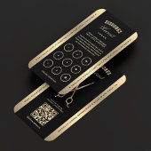 Elegante Barber Faux Gold Schaar Loyaliteit Kaart Visitekaartje