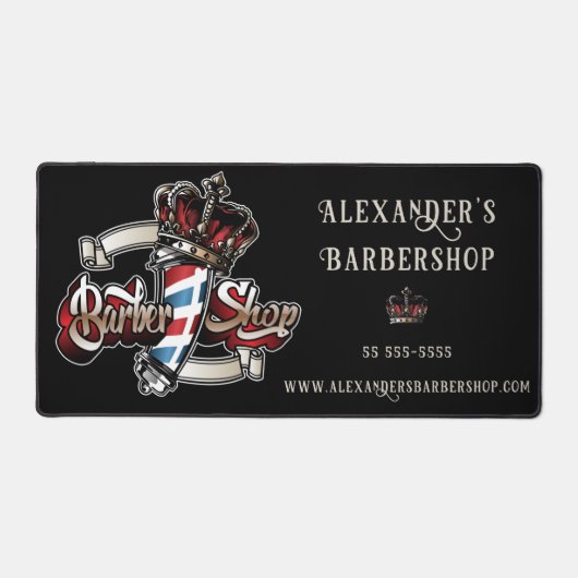 Elegante Barber Pole Personaliseer Desk Mat (Voorkant)