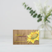 Elegante Barnwood Zonnebloem Mode Visitekaartje (Staand voorkant)