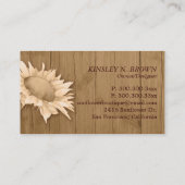 Elegante Barnwood Zonnebloem Mode Visitekaartje (Achterkant)