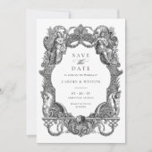Elegante  Barok Bloemen Huwelijk Save Date Kaart (Voorkant)