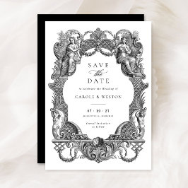 Elegante  Barok Bloemen Huwelijk Save Date Kaart