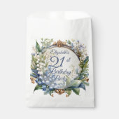 Elegante Barok Bloemen Lijst 21ste Verjaardag Part Bedankzakje (Voorkant)