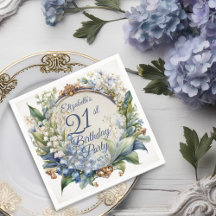 Elegante Barok Bloemen Lijst 21ste Verjaardag Part