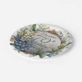 Elegante Barok Bloemen Lijst 70ste Verjaardag Part Papieren Bordje (Gekanteld)