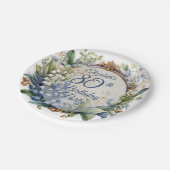 Elegante Barok Bloemen Lijst 80ste Verjaardag Part Papieren Bordje (Gekanteld)