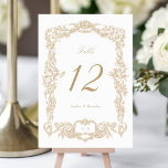 Elegante  Barok Bloemen Lijst Goud Kaart<br><div class="desc">Elegante  Barokke Bloemen Lijst Gouden Trouwtafel Nummer</div>