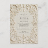 Elegante Barok Bruiloft Bijkaart Informatiekaartje (Voorkant)