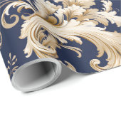 Elegante Barok en Damast Decor:   Cadeaupapier (Rol Hoek)