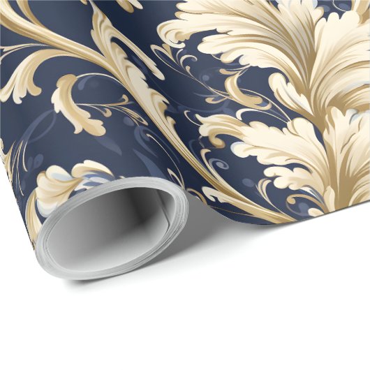 Elegante Barok en Damast Decor:   Cadeaupapier (Rol Hoek)