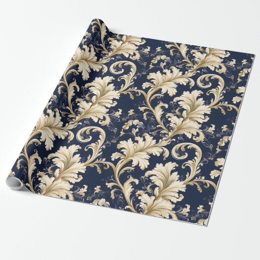 Elegante Barok en Damast Decor:   Cadeaupapier (Uitgerold)