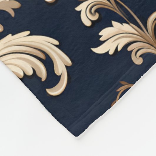 Elegante Barok en Damast Decor:   Fleece Deken (Hoek)