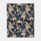 Elegante Barok en Damast Decor: Fleece Deken (Voorkant)