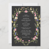 Elegante Barok Franse Tuin Bloem Bruiloft Kaart (Voorkant)