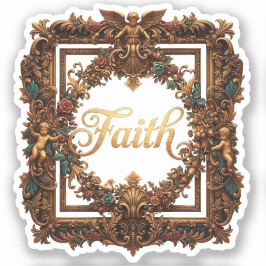 Elegante Barok geloof Sticker (Voorkant)