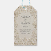 Elegante Barok geprägde stijl bruiloft Cadeaulabel (Voorkant)