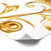 Elegante Barok Goud Blauwgroen bruiloft Welkomstbo Poster (Hoek)