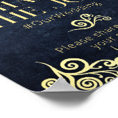 Elegante Barok Navy En Gouden Klasse Bruiloft Poster (Hoek)