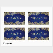 Elegante Barok Navy En Gouden Klasse Chic Bruiloft Rechthoekige Sticker (Vel)