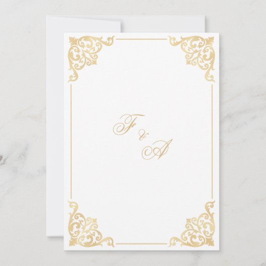 Elegante Barok Nikah Islamitische Moslim Bruiloft Kaart (Achterkant)