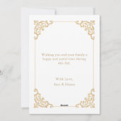 Elegante Barok Schrift Witgoud Eid Mubarak Feestdagenkaart (Achterkant)