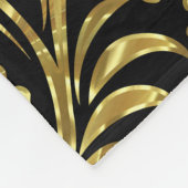 Elegante barokbloemendamast in goud & zwart fleece deken (Hoek)