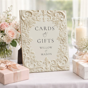 Elegante Barokkaarten & Cadeaus Huwelijksplaquette Fotoplaat