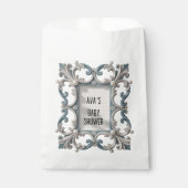 Elegante Barokke Baby Boy Douche Bedankzakje (Voorkant)