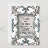 Elegante Barokke Baby Boy Douche Kaart (Voorkant)