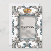 Elegante Barokke Baby Boy Douche Kaart (Achterkant)