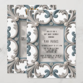 Elegante Barokke Baby Boy Douche Kaart (Voorkant / Achterkant)