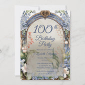 Elegante Barokke Bloemenboog 100ste Verjaardagsfee Kaart (Voorkant)
