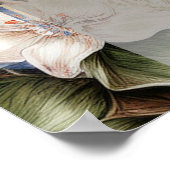 Elegante barokke bloemenboog 21e verjaardagsfeest poster (Hoek)