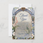 Elegante barokke bloemenboog Dank u Bedankkaart (Voorkant)