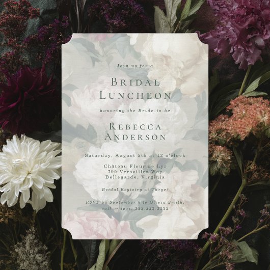 Elegante barokke bloemenbruiloft Vrijgezellenfeest Kaart