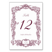 Elegante  barokke bloementuin Lijst Bourgogne Kaart (Achterkant)